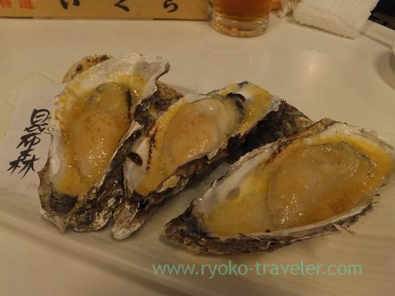 Grilled oyster from Konbumori with miso, Chika-no-iki (Tsukiji)